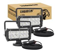 RIGIDON 2 Pcs Lámpara trabajo led portatil, 7 pulgadas 36W, Flood lámpara para off road camión coche todoterreno SUV 4x4 vehículos, faro leds con imán 12v 24v, 6000K blanca floodlight