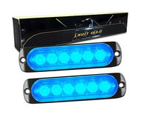 RIGIDON 2 Piezas 4.3 pulgada 6 led luz estroboscópica emergencia, 12v 24v faros antiniebla barras de luz led para trasera off road camión, coche, ATV, SUV, 4x4, barco, azul impermeable IP67