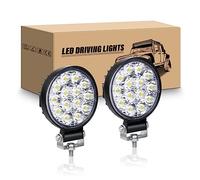 RIGIDON 2 piezas redondo faro de trabajo led, 3.2 pulgadas 42W mini proyector luz 12V 24V lámpara de trabajo led para 4x4 Offroad coche camión tractor SUV barco, 6000K foco luces antiniebla