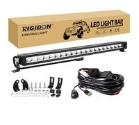 RIGIDON 23 Pulgadas 60 cm 60W 6000LM barra de luz led y 12V kit de cableado, Unica fila largo alcance barras luminosas leds para off road todoterreno camión coche ATV SUV 4x4, Lámpara de conducción
