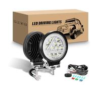 RIGIDON 2Pcs 4 Pulgadas 10cm 36W Faros de trabajo y 12V kit de cableado, Blanco y ámbar Spot lámpara trabajo led, Focos led Spotlights para Off road Camión Coche ATV 4x4 Tractor, faros antiniebla