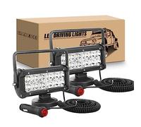 RIGIDON 2Pcs 7 Pulgadas 36W Faros Trabajo Con Imán, Spot Luz 12V Lámpara Portátil Para 4x4 Off Road Camión Coche Todoterreno SUV Vehículos, 6000K Faros Antiniebla