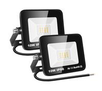 RIGIDON 2x 10W Focos led Exterior, 1000LM Proyector Luz Exterior Leds, IP66 Impermeable 3000K Blanco Neutro, Para Seguridad Para Jardín Patio Plaza Garaje Terraza Estadio Obra