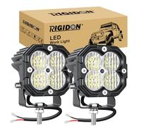 RIGIDON 2x faro de trabajo led, 3 pulgadas mini 30W 3000lm luz conducción | flood lámpara, 12V 24V, 6000K blanca, faros antiniebla, para off road camión coche ATV 4x4 tractor motocicleta, impermeable