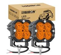 RIGIDON 2x faro trabajo led, 3 pulgadas mini 30W 3000lm focos led 12V 24V | spot lámpara, 3000K ámbar, faros antiniebla, para off road camión coche ATV SUV 4x4 tractor motocicleta, luz de conducción