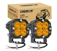 RIGIDON 2X Faro Trabajo led, 3 Pulgadas Mini 30W 3000lm focos led 12V 24V | spot lámpara, 3500K amarillo, faros antiniebla, para off road camión coche ATV SUV 4x4 tractor motocicleta, luz de conducción
