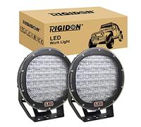 RIGIDON 2x redondo faro de trabajo led, negro 9 pulgadas 225W floodlight | 12V 24V lámpara, luz de conducción, para offroad vehículo camiones SUV ATV 4x4 barco, 6000K blanca, impermeable, antiniebla