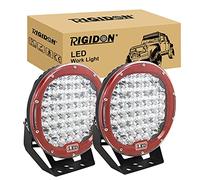 RIGIDON 2x redondo faro de trabajo led, rojo 9 pulgadas 225W focos led | 12V 24V lámpara, luz de conducción, para offroad vehículo camiones SUV ATV 4x4 barco, 6000K blanca, impermeable, antiniebla