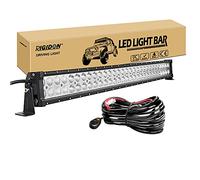 RIGIDON 32 Pulgadas 80 cm 180W barra de luz led y 12V kit de cableado, Barras luminosas led para off road camión coche ATV SUV 4x4 barco, lámpara de conducción 6000K, foco y luz inundacion combo