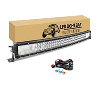 RIGIDON 32 Pulgadas 81cm 405W Curvada Barra de Led 4x4 con 12V Kit de cableado, Triple fila Barra luminosas led, Largo Alcance Faros Antiniebla para Coche Todoterreno Off Road Camión Tractor SUV