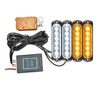 RIGIDON 4 en 1 Remoto Inalámbrico 6 led blanco Ámbar luz estroboscópica emergencia, 12V 24V Advertencia de emergencia Luz de advertencia de peligro Luz para off road camión coche ATV 4x4 todoterreno