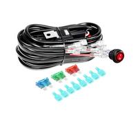 RIGIDON 4 Lead 12 V 16AWG CC Kit de cableado de luz antiniebla, Kit de cableado para barra de luz led, lámpara trabajo, faro, Arnés de encendido/apagado de relé de fusible (Modelo C)