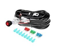 RIGIDON 4 Lead 12 V 18AWG CC Kit de cableado de luz antiniebla, Kit de cableado para barra de luz led, lámpara trabajo, faro, Arnés de encendido/apagado de relé de fusible (Modelo C)