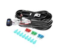 RIGIDON 4 Lead 12 V 18AWG CC Kit de cableado de luz antiniebla, Kit de cableado para barra de luz led, lámpara trabajo, faro, Arnés de encendido/apagado de relé de fusible (Modelo D)