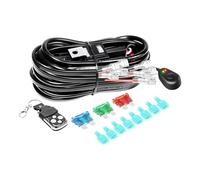 RIGIDON 4 Lead 12V 16AWG CC Estroboscópica Kit de cableado de luz antiniebla, Kit de cableado para barra de luz led, faro de trabajo, Arnés de encendido/apagado de relé de fusible (Modelo B)