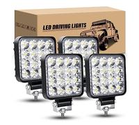 RIGIDON 4 Pcs cuadrado faros trabajo led, 3.3 pulgadas 48W Mini focos de coche led, 12V 24V luz de niebla Spot lámparas de conducción impermeable para Moto ATV SUV Tractor Camión Barco, 6000K blanca
