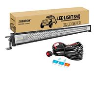 RIGIDON 42 Pulgadas 105 cm 540W delgado barra de luz led y 12V kit de cableado, 7D largo alcance barras luminosas led para off road todoterreno camión coche ATV SUV 4x4, Lámpara de conducción 6000K