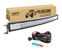 RIGIDON 42 Pulgadas 105 cm 540W delgado curva barra de luz led y 12V kit de cableado, Largo alcance barras luminosas led para off road todoterreno camión coche ATV 4x4, Lámpara de conducción 6000K