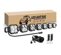 RIGIDON 46 pulgadas 118 cm 210W 17500LM Barra de luz led y 12V kit de cableado, Curva Recta Barras luminosas led para off road todoterreno camión coche ATV SUV 4x4, IP67 Impermeable 6000K Blanco