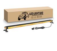 RIGIDON 49 Pulgadas 125 cm 102 LED Barra de luz Estroboscópica, 12V 24V Barra de luces de Emergencia Luz de Advertencia con base Magnética para Coche Camión Remolque Vehículo (Ámbar)
