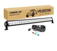 RIGIDON 49 Pulgadas 125 cm 120W 12000LM barra de luz led y 12V kit de cableado, Unica fila largo alcance barras luminosas leds para off road todoterreno camión coche ATV 4x4, Lámpara de conducción