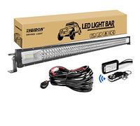 RIGIDON 50 Pulgadas 127 cm 648W barra de luz led, Barras luminosas led y 12V estroboscópica kit de cableado para off road camión coche SUV 4x4, Foco Inundación Combo, 6000K lámpara de conducción