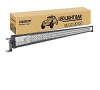 RIGIDON 50 Pulgadas 127 cm 648W delgado barra de luz led, 12V 24V Tri fila barras luminosas led para off road camión coche ATV 4x4, Foco Inundación Combo, lámpara de conducción 6000K, Impermeable