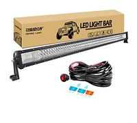 RIGIDON 50 Pulgadas 127 cm 648W delgado barra de luz led y 12V kit de cableado, 7D largo alcance barras luminosas led para off road todoterreno camión coche ATV SUV 4x4, Lámpara de conducción 6000K