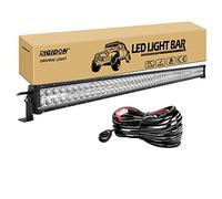 RIGIDON 52 Pulgadas 130 cm 300W barra de luz led y 12V kit de cableado, Barras luminosas led para off road camión coche ATV SUV 4x4 barco, lámpara de conducción 6000K, foco y luz inundacion combo