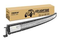 RIGIDON 52 Pulgadas 130 cm 675W delgado curva barra de luz led, 12V 24V Tri fila barras luminosas led para off road camión coche ATV SUV 4x4, Foco Inundación Combo, lámpara de conducción 6000K