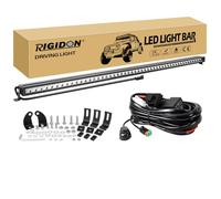 RIGIDON 55 Pulgadas 138 cm 150W 15000LM barra de luz led y 12V kit de cableado, Unica fila largo alcance barras luminosas leds para off road todoterreno camión coche ATV 4x4, Lámpara de conducción