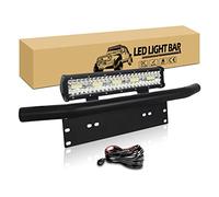 RIGIDON 8D Barra Led 15 Pulgadas 38cm 300W Barras de luz de Trabajo con Soporte de Matrícula Coche Aluminio y 12V Kit de cableado, Lámparas de Conducción para Off Road Camión Todoterreno SUV 4x4