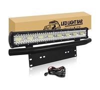 RIGIDON 8D Barra Led 23 pulgadas 59cm 480W Barras de luz de Trabajo con Soporte de Matrícula Coche Aluminio y 12V Kit de cableado, Lámparas de Conducción para Off Road Camión Todoterreno SUV 4x4