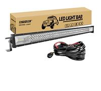 RIGIDON Barra de luz led, 12V 24V 42 pulgadas 540W, 7D Tri fila Barras luminosas led y kit de cableado para off road camión coche ATV SUV 4x4 barco, Foco Inundación Combo, lámpara de conducción 6000K