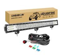 RIGIDON Barra de luz led Coche 4x4 34 Pulgadas 86cm 468W y 12V cableado Kit | tri fila barras luminosas led, lámpara de conducción, para off road camión coche ATV SUV 4x4 barco, 6000K blanco, impermeable