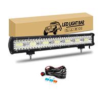 RIGIDON Barra Led 20 pulgadas 51cm 420W barras de luz de trabajo con 12V Kit de cableado, largo alcance luminosas Iluminación Luces Conducción para off road camión tractor coche todoterreno suv 4x4