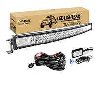 RIGIDON Curvada Barra de luz led, 42 pulgadas 540W Barras luminosas led y 12V estroboscópica kit de cableado para off road camión coch SUV 4x4 tractores todoterreno, Foco Inundación Combo, 6000K
