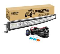 RIGIDON Curvada Barra de luz led, 42 Pulgadas 540W Barras Luminosas led y 12V Kit de cableado, para Off Road camión Coche ATV SUV 4x4, Impermeable lámpara de conducción, 6000K led Work Light Bar
