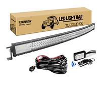 RIGIDON Curvada Barra de luz led, 50 Pulgadas 648W Barras Luminosas led y 12V estroboscópica Kit de cableado para Off Road camión coch SUV 4x4 Tractores Todoterreno, Foco Inundación Combo, 6000K