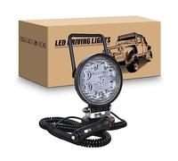 RIGIDON Faros trabajo led con imán, 10cm 4 pulgadas 27W Retondo inundación lámpara trabajo led, 12V 24V luz de Trabajo led con Base magnética para 4x4 off road camión coche todoterreno SUV Vehículos