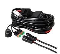 RIGIDON impermeable 2 Lead 12 V 16AWG CC, Conector DT Kit de cableado de luz antiniebla, para faro de trabajo led, barra de luz, Arnés de encendido/apagado de relé de fusible (Modelo D)