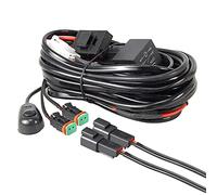 RIGIDON impermeable 2 Lead 12 V 18AWG CC, Conector DT Kit de cableado de luz antiniebla, para faro de trabajo led, barra de luz, Arnés de encendido/apagado de relé de fusible (Modelo E)