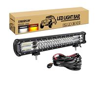 RIGIDON Luz Estroboscópica Intermitente Emergencia y kit de cableado, Blanco Ámbar Advertencia de Seguridad Luz Estroboscópica de Intermitente Barra de Luces de Trabajo, 20" 288W para Coches SUV 4x4