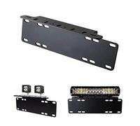 RIGIDON Soportes para matrículas, 15 pulgadas Negro Acero Inoxidable Soporte de matrícula coche, Soporte de montaje de tira led para off road camión, coche, SUV, 4x4