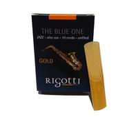 Rigotti - Caja de 10 lengüetas para saxofón alto - Force 3 MEDIUM - Gold Jazz - The Blue One - De rosas naturales cultivadas y secas al sol de Provenza en Francia