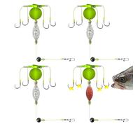Rigs para carpas - Rigs de preenhebrado con ganchos múltiples y soportes para cebos para carpas y torpedos | Equipo para perca, trucha, cabeza grande, configuración anti-enredos para deportes al aire