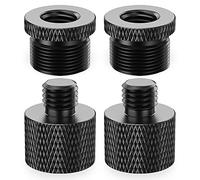 Rigych Adaptador de soporte de micrófono 5/8 hembra a 3/8 macho y 3/8 hembra a 5/8 macho adaptador de tornillo de rosca para soporte de micrófono, soporte de trípode, 4 piezas