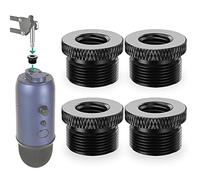 Rigych - Adaptador de tornillo de micrófono 3/8 hembra a 5/8 macho, adaptador de rosca de metal para Blue Yeti X/Blue Yeti/Snowball Mic Boom Arm Stand, 4 piezas (negro)