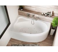 RIHO Aryl bañeras de esquina, versión derecha, con sistema de aire, empotrada, 2 plazas, blanco, B017004005, Versión: 170x110x46,5cm, capacidad útil: 200 litros