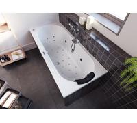 Bañera rectangular RIHO Carolina, con sistema Bliss, versión izquierda, blanca, B057010005, Versión: 190x80x53cm, capacidad útil: 235 litros